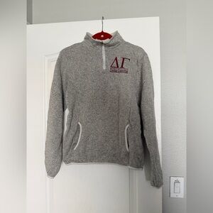 Charles River Apparel Delta Gamma Tan Quarter Zip- Size Large